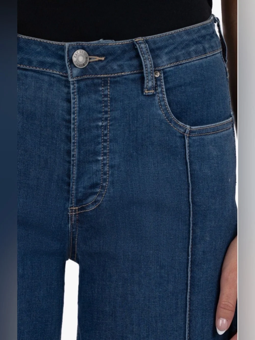 KUT from the Kloth Margo Cuffed Pintuck Wide Leg Jeans-Size 8-NWT - Picture 4 of 14